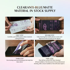 50 PCS 12 x 18cm Phone Anti Blue-ray TPU Soft Hydrogel Film Supplies for Intelligent Protector Cutter, 12 x 18cm Anti Blue-ray Film