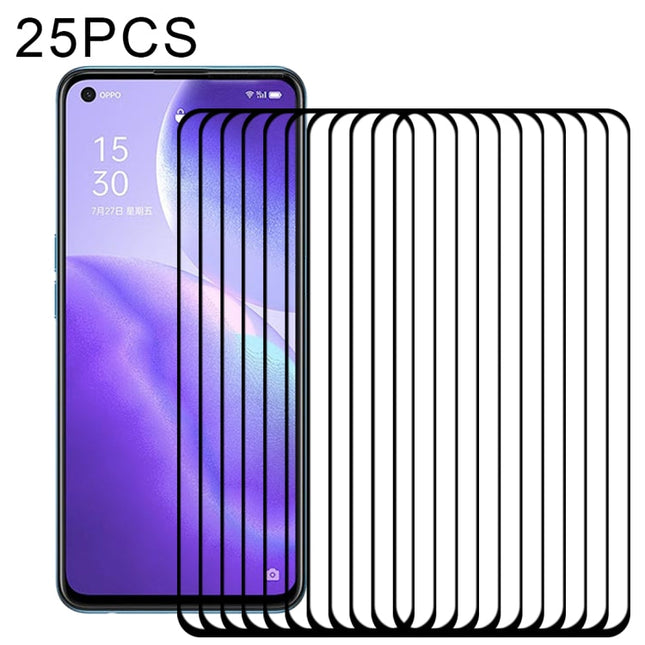 For OPPO Reno5 5G / 4G 25 PCS Full Glue Full Screen Tempered Glass Film