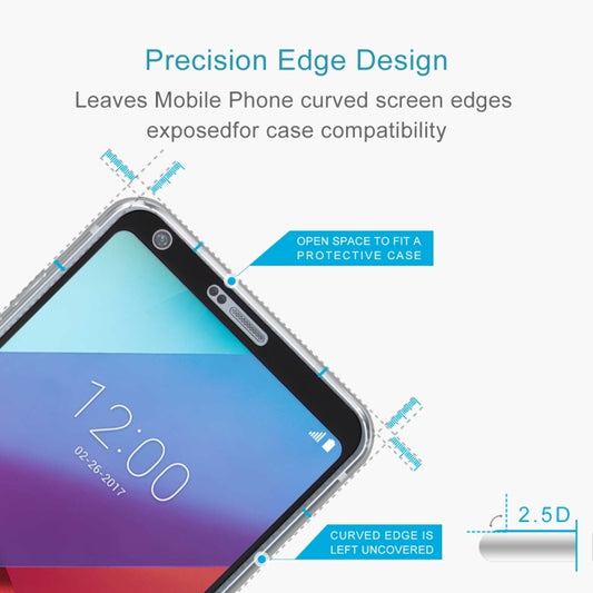 For LG G6 0.3mm 9H Surface Hardness 2.5D Curved Silk-screen Full Screen Tempered Glass Screen Protector, For G6