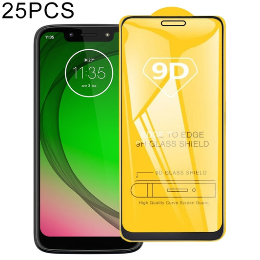 25 PCS For Motorola Moto G7 Play 9D Full Glue Full Screen Tempered Glass Film, For Motorola Moto G7 Play (25 PCS)