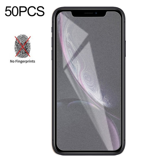 For iPhone XR / iPhone 11 50pcs Matte Frosted Tempered Glass Film, No Retail Package, For iPhone XR / iPhone 11(50 PCS)