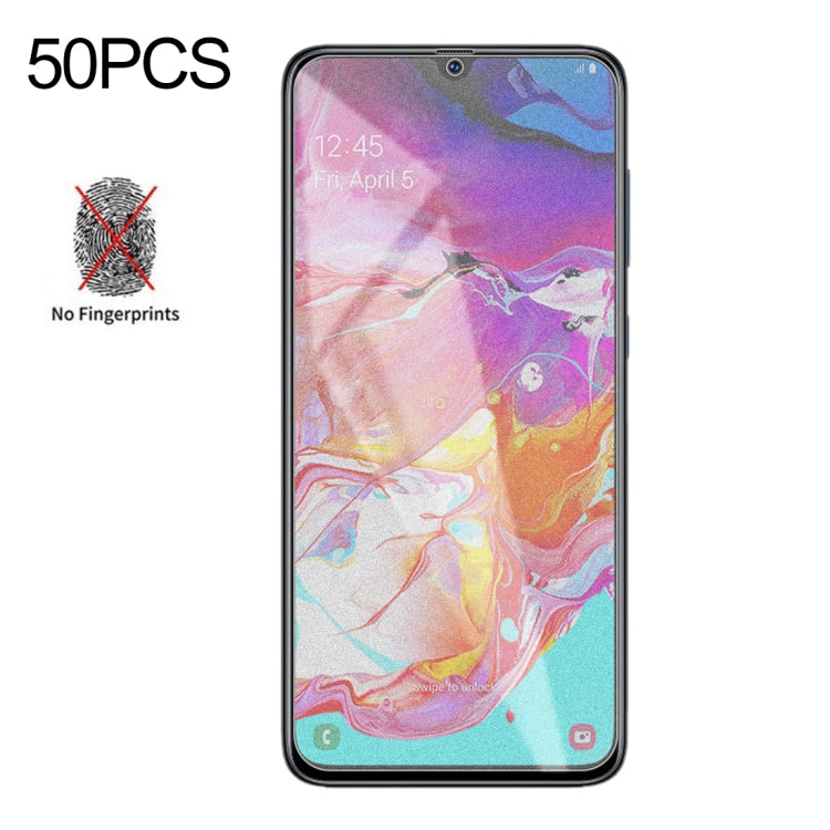 50 PCS Non-Full Matte Frosted Tempered Glass Film for Galaxy A70, No Retail Package, For Galaxy A70 (50 PCS)