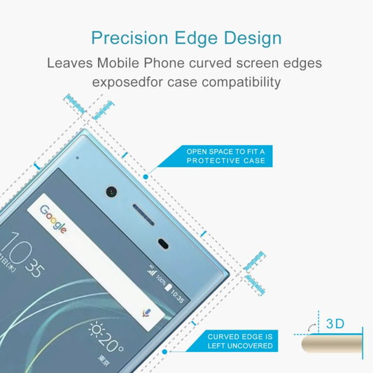 For Sony Xperia XZs 0.33mm 9H Surface Hardness 3D Curved Full Screen Tempered Glass Screen Protector, For Xperia XZs