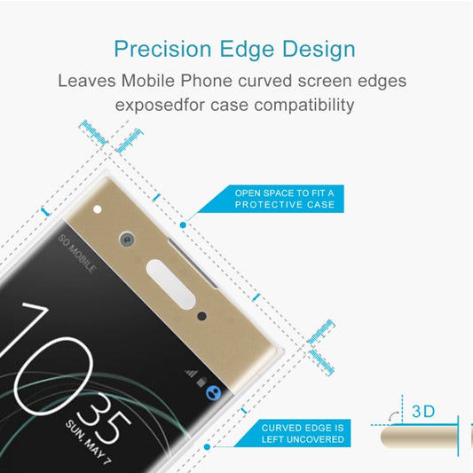 For Sony Xperia XA1 0.33mm 9H Surface Hardness 3D Curved Full Screen Tempered Glass Screen Protector, For Xperia XA1