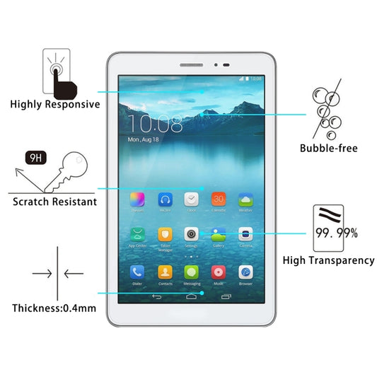 8 inch Universal 0.4mm 9H Surface Hardness Tempered Glass Screen Protector, 1 PCS 8 inch