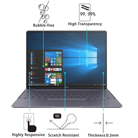 For Huawei MateBook X 0.3mm 9H Surface Hardness Tempered Glass Screen Protector, For MateBook X