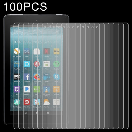 100 PCS 0.3mm 9H Full Screen Tempered Glass Film for Amazon Kindle Fire 7 2017, For Fire 7 2017 (100pcs)