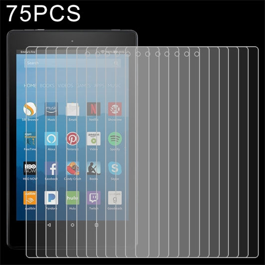 75 PCS 0.3mm 9H Full Screen Tempered Glass Film for Amazon Kindle Fire HD 8 2017, For Fire HD 8 2017 (75pcs)