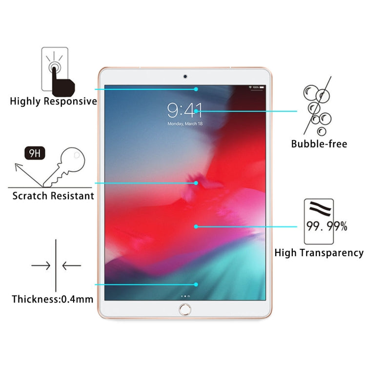 75 PCS 0.4mm 9H Surface Hardness Explosion-proof Tempered Glass Film for iPad 5/6/7，iPad Air 1/2  9.7 inch, iPad Air 2019