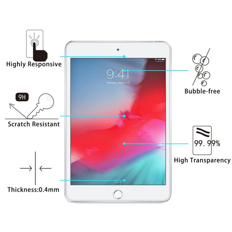 100 PCS 0.4mm 9H Surface Hardness Explosion-proof Tempered Glass Film for iPad mini 2019, iPad mini 2019