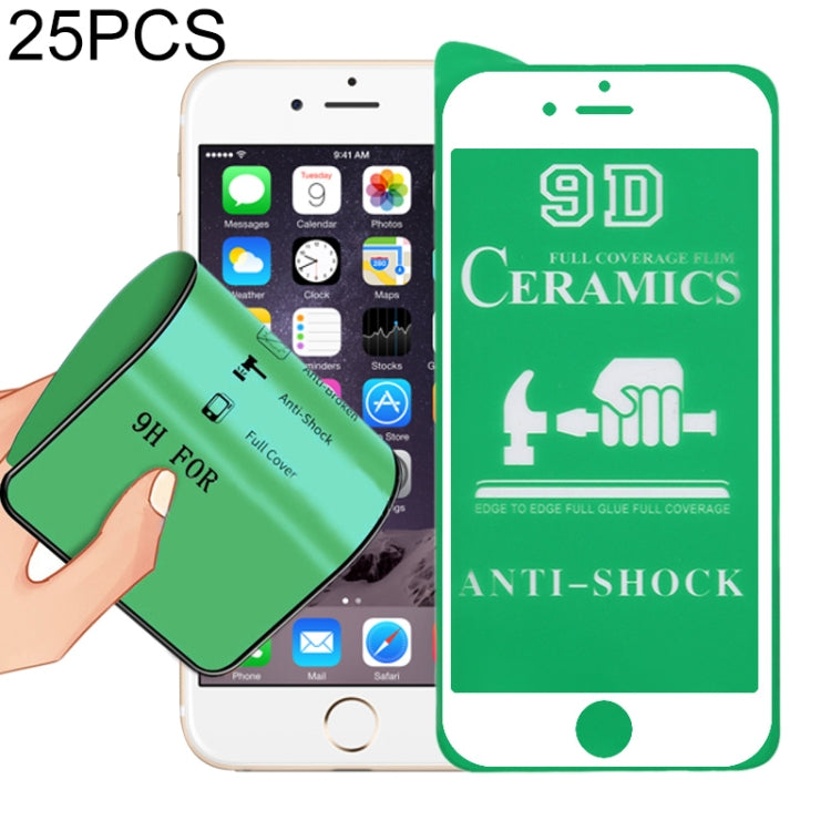 25 PCS 2.5D Full Glue Full Cover Ceramics Film for iPhone 6, For iPhone 6 (White)(25 PCS), For iPhone 6 (Black)(25 PCS)