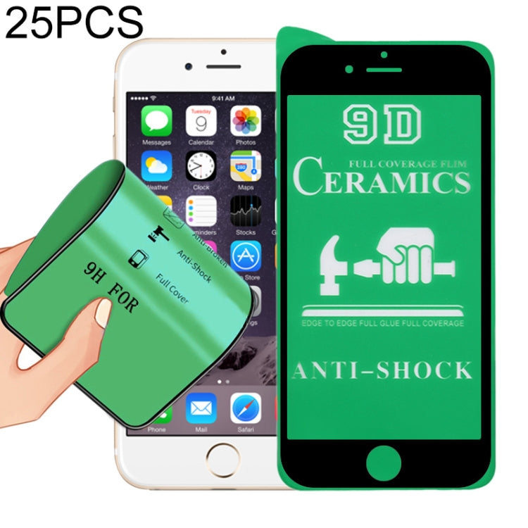 25 PCS 2.5D Full Glue Full Cover Ceramics Film for iPhone 6 Plus, For iPhone 6 Plus (Black)(25 PCS)