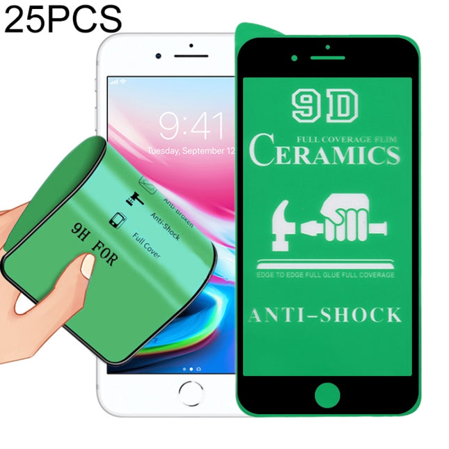 25 PCS 2.5D Full Glue Full Cover Ceramics Film for iPhone 8 Plus / 7 Plus, For iPhone 8 Plus / 7 Plus (Black)(25 PCS)
