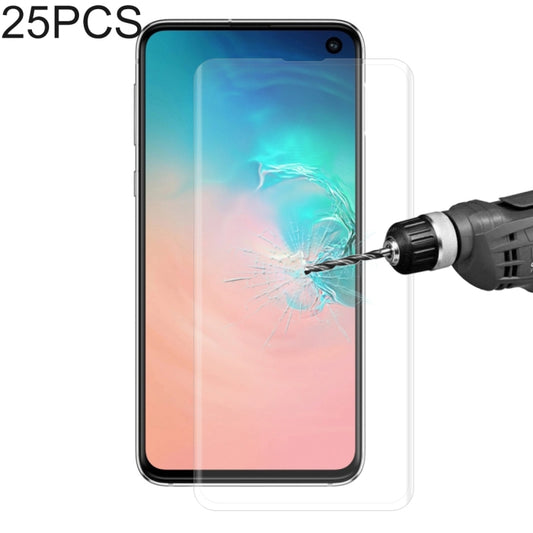 25 PCS Edge Glue 3D Curved Edge Full Screen Tempered Glass Film for Galaxy S10, Fingerprint Unlock Is Not Supported, For Galaxy S10, 25 PCS (25 PCS)