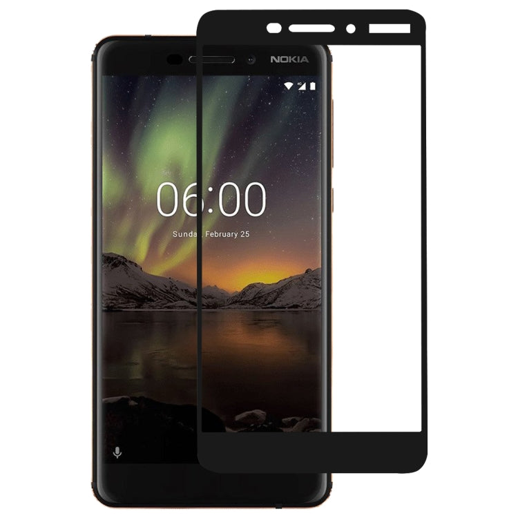 Full Glue Full Cover Screen Protector Tempered Glass film for Nokia  6.1 / 6 (2018) / 6 (2nd Gen), For Nokia 6.1 / 6 (2018) / 6 (2nd Gen)