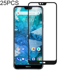 25 PCS Full Glue Full Cover Screen Protector Tempered Glass film for Nokia 7.1, For Nokia 7.1