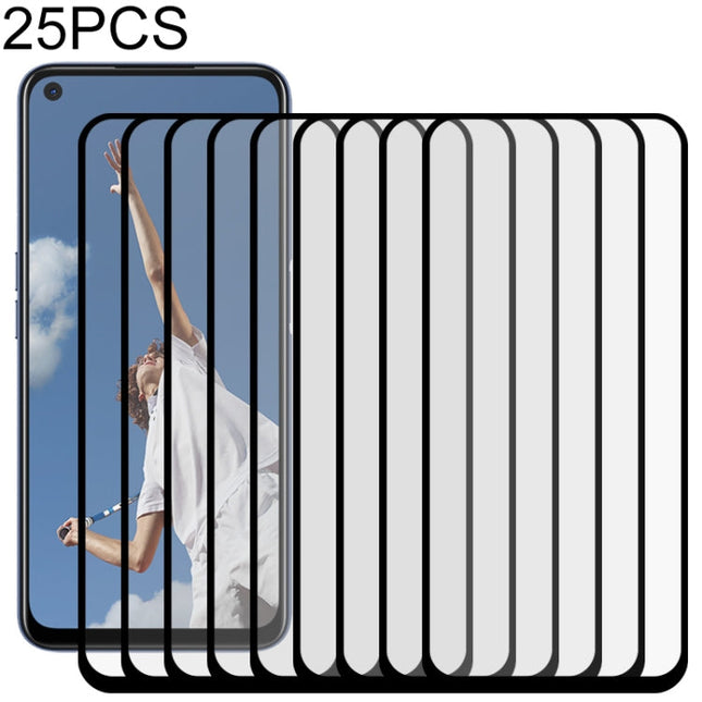For OPPO A52 25 PCS Full Glue Full Screen Tempered Glass Film