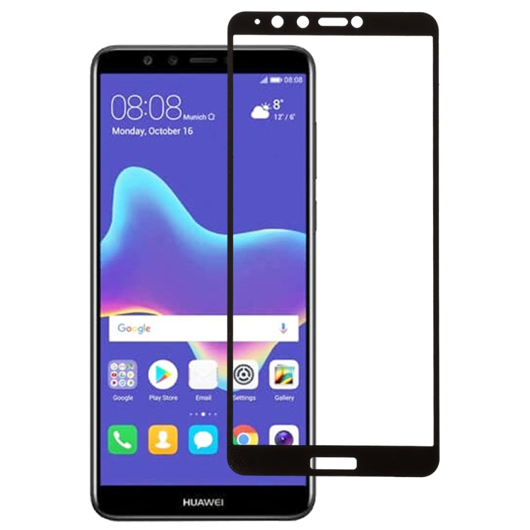 0.26mm 9H 2.5D Anti-scratch Silk-screen Tempered Glass Full Screen Film for Huawei Y9 (2018), For Y9 (2018) (1 PCS) Black, For Y9 (2018) (1 PCS)