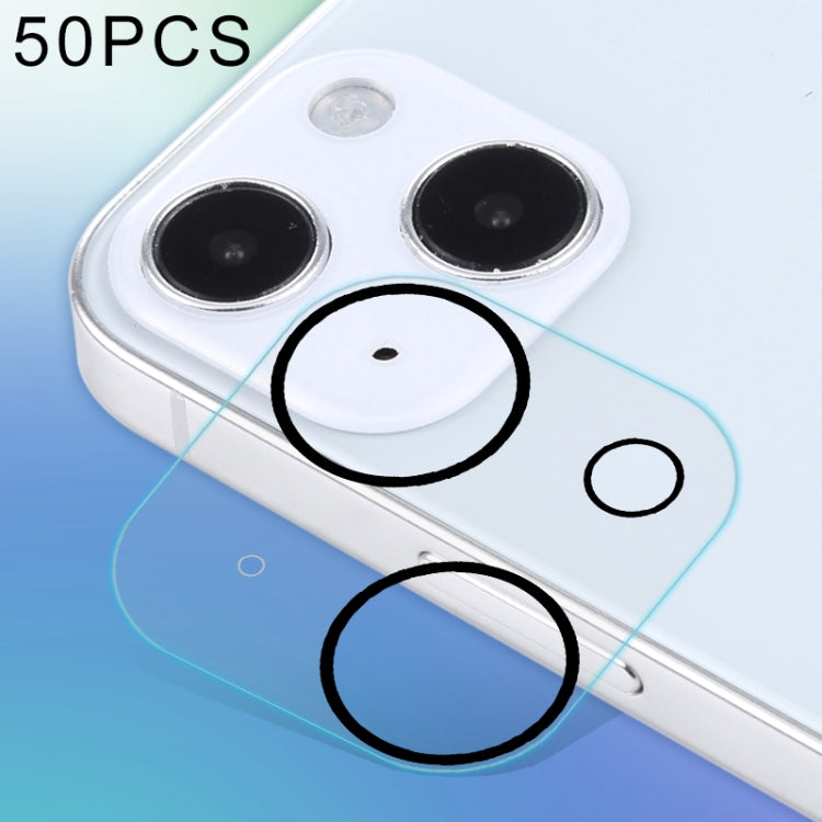 For iPhone 13 mini 50pcs HD Anti-glare Rear Camera Lens Protector Tempered Glass Film, For iPhone 13 mini(50PCS)