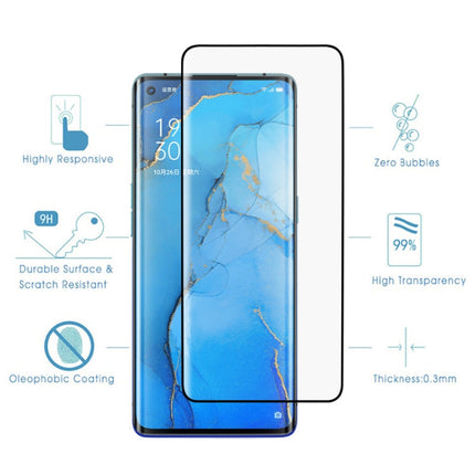 For OPPO Reno3 Pro 9H HD 3D Curved Edge Tempered Glass Film (Black)