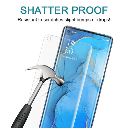 25 PCS For OPPO Reno3 Pro 9H HD 3D Curved Edge Tempered Glass Film (Transparent)