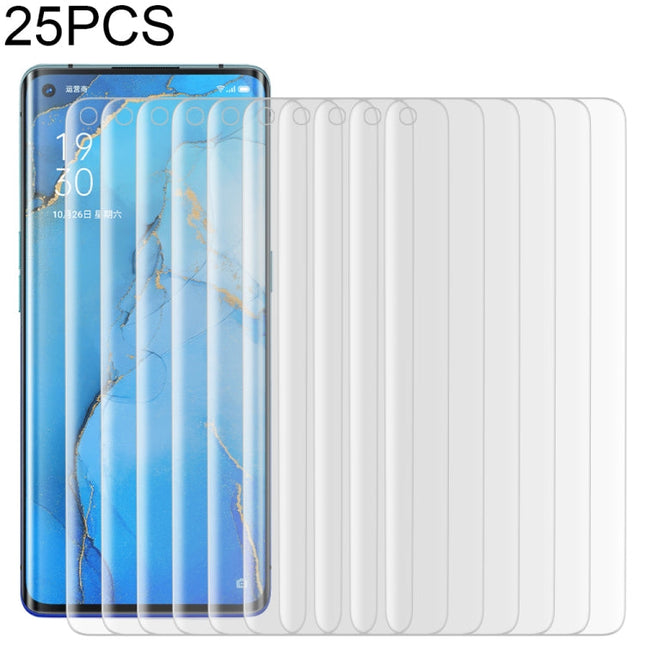 25 PCS For OPPO Reno3 Pro 9H HD 3D Curved Edge Tempered Glass Film (Transparent)