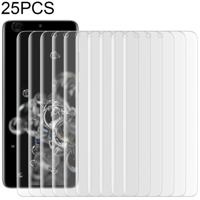 25pcs For Galaxy S20 Ultra 9H HD 3D Curved Edge Tempered Glass Film (Transparent)