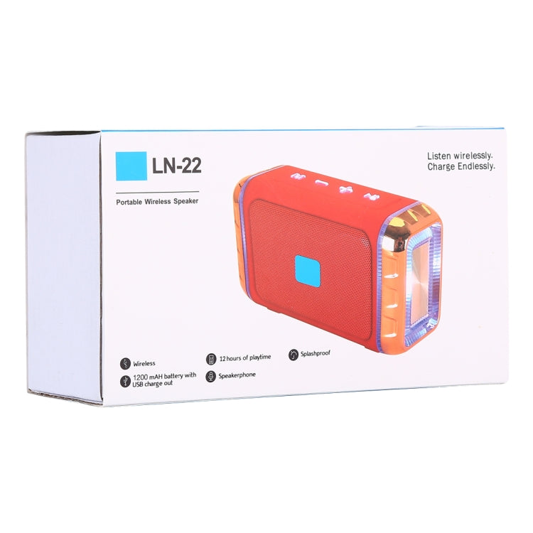 LN-22 DC 5V Portable Wireless Speaker with Hands-free Calling & Dual Colorful LED Light, Support USB & TF Card & 3.5mm Aux, LN-22