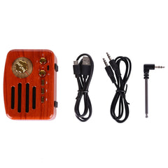 Angel MA-1500 Retro Bluetooth HiFi Radio Speaker with Colorful LED Light, Support USB & FM & 3.5mm Aux