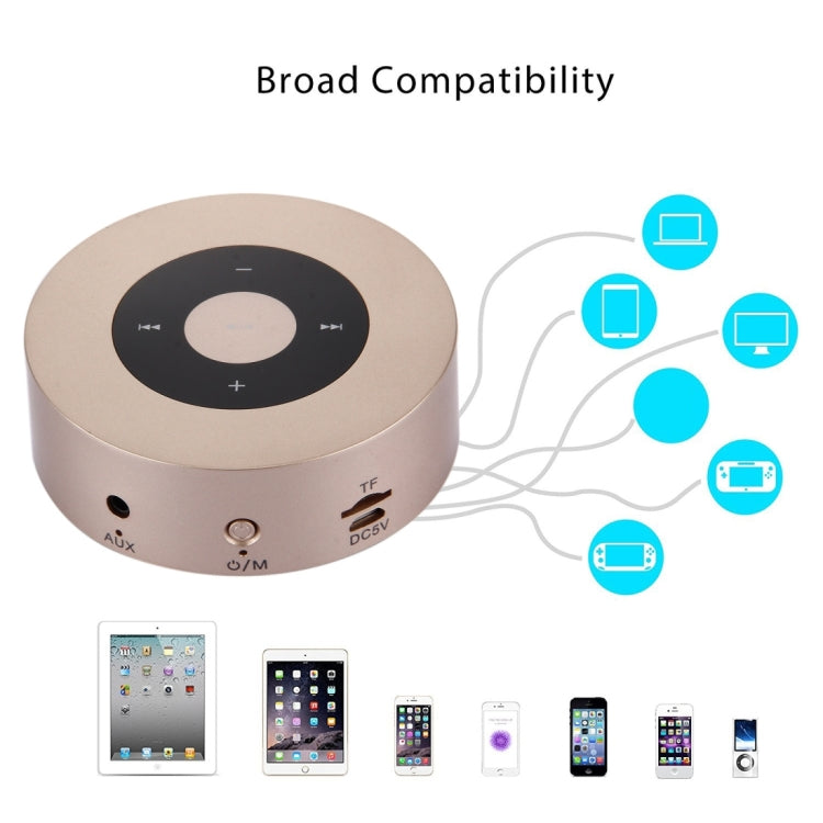 A8 Portable Stereo Bluetooth Speaker Built-in MIC, Support Hands-free Calls / TF Card / AUX IN, Pink, Gold, Grey, Red, Silver