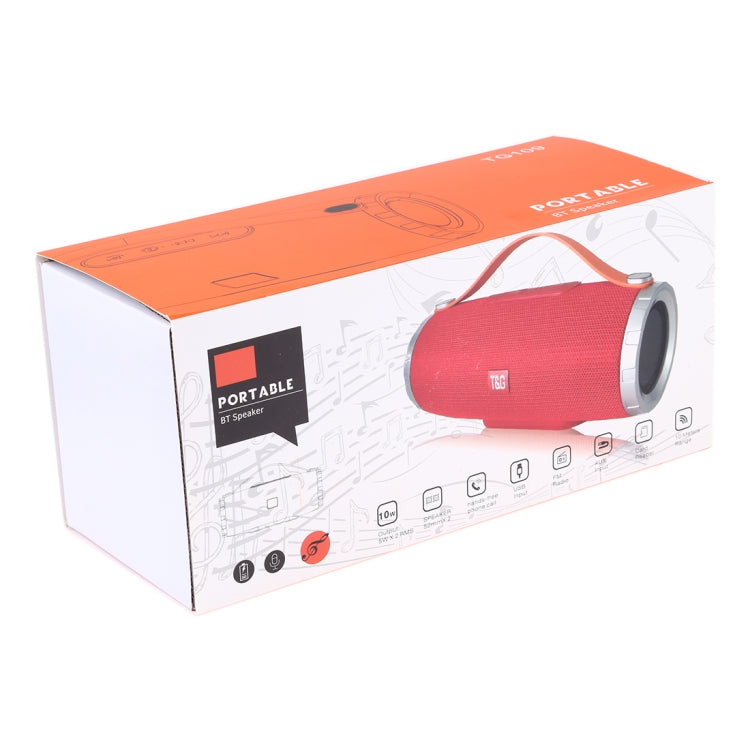 T&G TG109 Portable Wireless Bluetooth V4.2 Stereo Speaker with Handle, Built-in MIC, Support Hands-free Calls & TF Card & AUX IN & FM, TG109