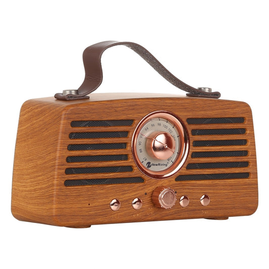 NewRixing NR-4013 Retro Manchurian Ash Texture Hand Wireless FM Speaker with Call Function, Support TF Card & U Disk