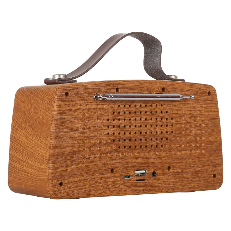 NewRixing NR-4013 Retro Manchurian Ash Texture Hand Wireless FM Speaker with Call Function, Support TF Card & U Disk