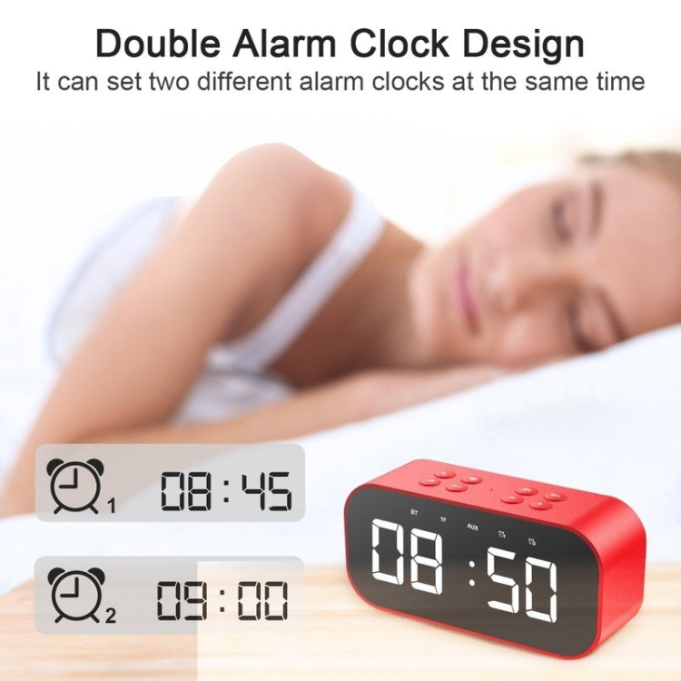 AEC BT501 Bluetooth 5.0 Mini Speaker with LED & Alarm Clock & Clock & Mirror, Support 32G TF Card, BT501