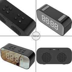 AEC BT501 Bluetooth 5.0 Mini Speaker with LED & Alarm Clock & Clock & Mirror, Support 32G TF Card, BT501