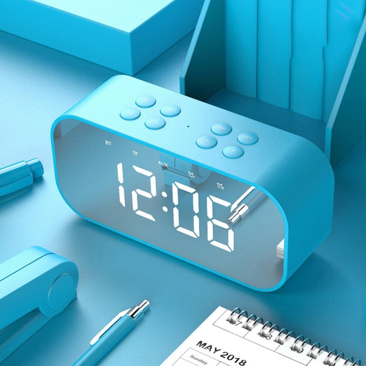 AEC BT501 Bluetooth 5.0 Mini Speaker with LED & Alarm Clock & Clock & Mirror, Support 32G TF Card, BT501