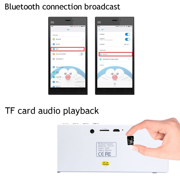 YM370 Multifunctional Bluetooth Speaker with Mic, Support Hands-free Calls & TF Card