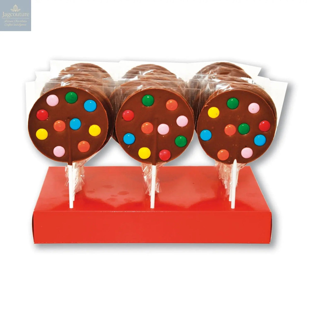 Milk chocolate lollipops with beans