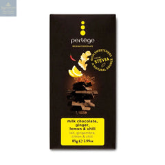 Milk chocolate tablet with ginger, lemon & chilli