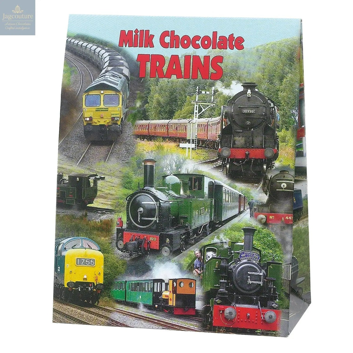 Milk chocolate trains in gift pack