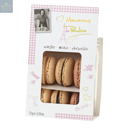 Mixed display of macarons - vanilla, chocolate and mocha - VAT FREE