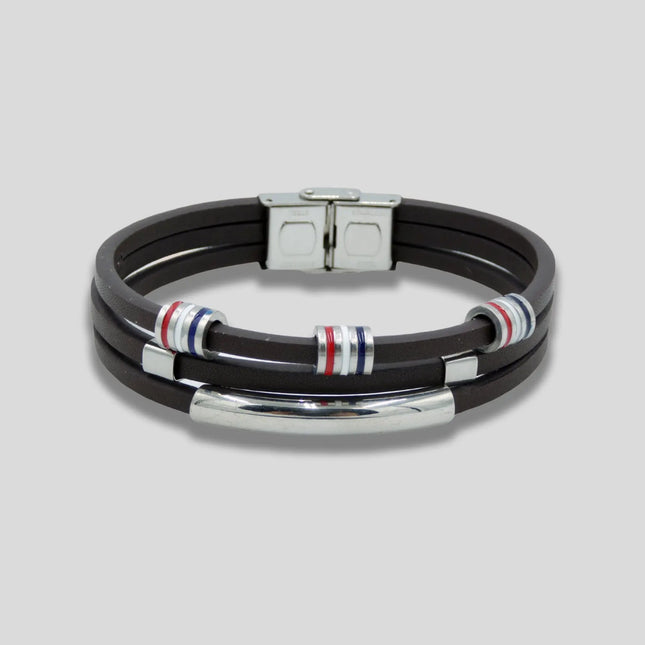 Multi Layer Brown Leather Bracelet