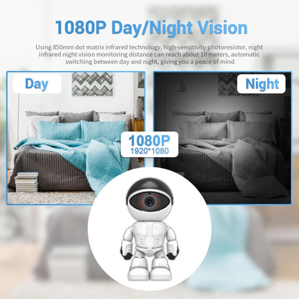 ESCAM PT205 HD 1080P Robot WiFi IP Camera, Support Motion Detection / Night Vision, IR Distance: 10m, EU Plug
