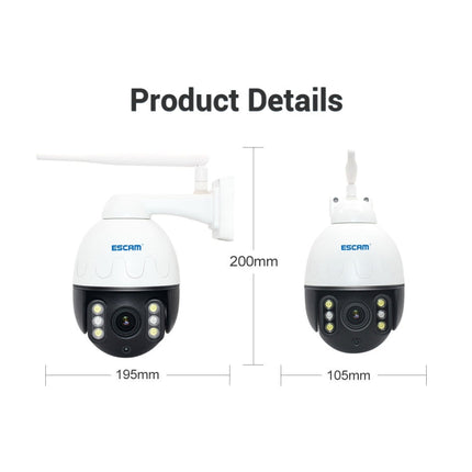 ESCAM Q5068 H.265 5MP Pan / Tilt / 4X Zoom WiFi Waterproof IP Camera, Support ONVIF Two Way Talk & Night Vision, AU Plug, EU Plug, AU Plug, UK Plug, US Plug