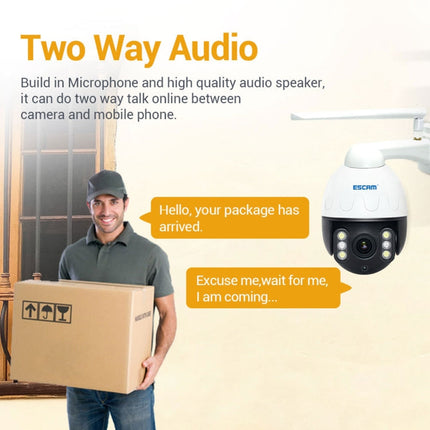ESCAM Q5068 H.265 5MP Pan / Tilt / 4X Zoom WiFi Waterproof IP Camera, Support ONVIF Two Way Talk & Night Vision, AU Plug, EU Plug, AU Plug, UK Plug, US Plug