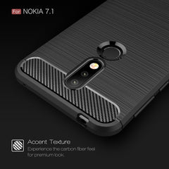 Brushed Texture Carbon Fiber Soft TPU Case for Nokia 7.1, Nokia 7.1, For Nokia 7.1