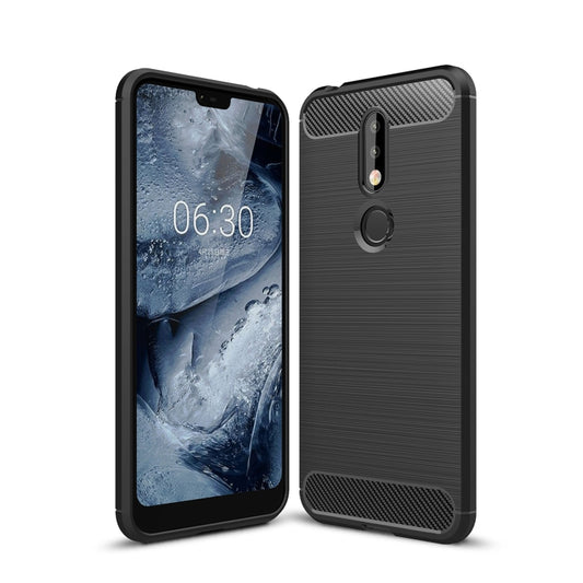 Brushed Texture Carbon Fiber Soft TPU Case for Nokia 7.1, Nokia 7.1, For Nokia 7.1