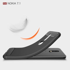 Brushed Texture Carbon Fiber Soft TPU Case for Nokia 7.1, Nokia 7.1, For Nokia 7.1