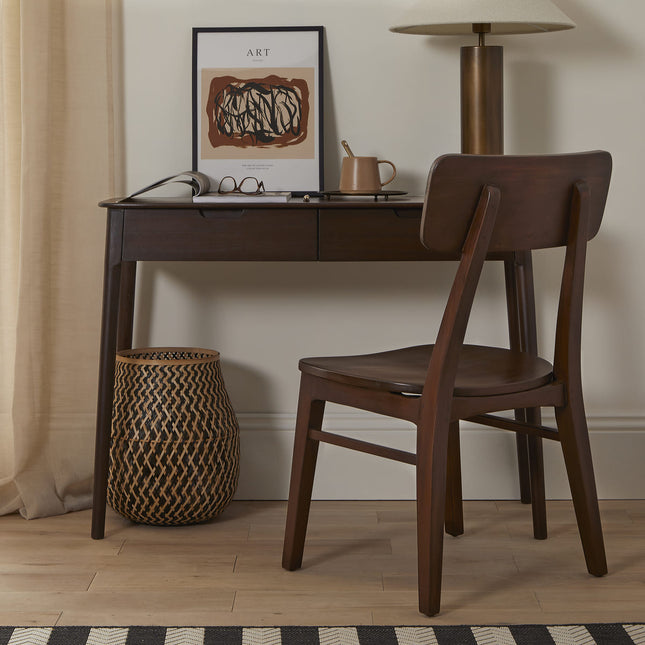 Norway 2 Drawer Dark Walnut Console Table