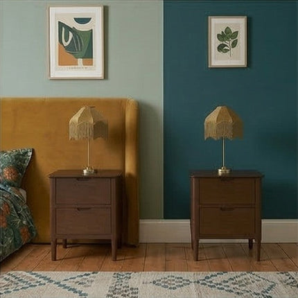 Norway Dark Walnut Wooden Bedside Table